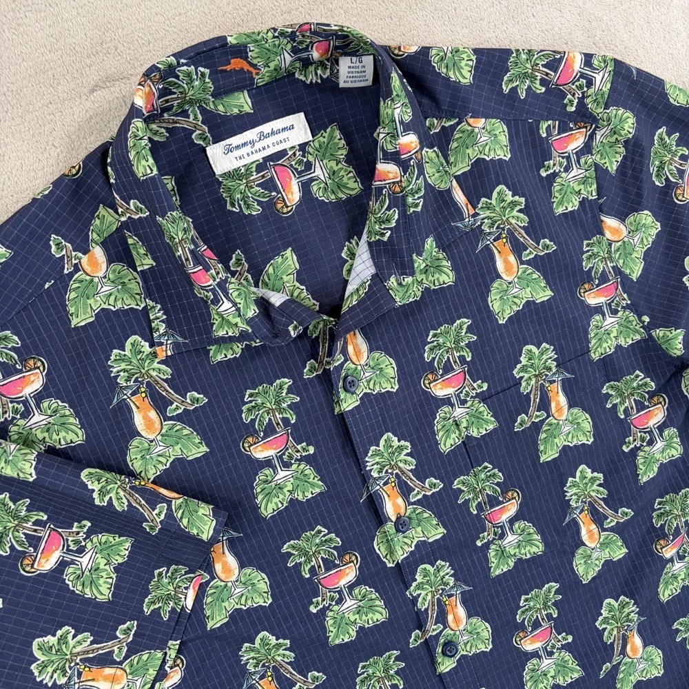 Tommy Bahama Bahama Coast Cocktail Nation IslandZone Shirt‎ Men Large NWOT $138